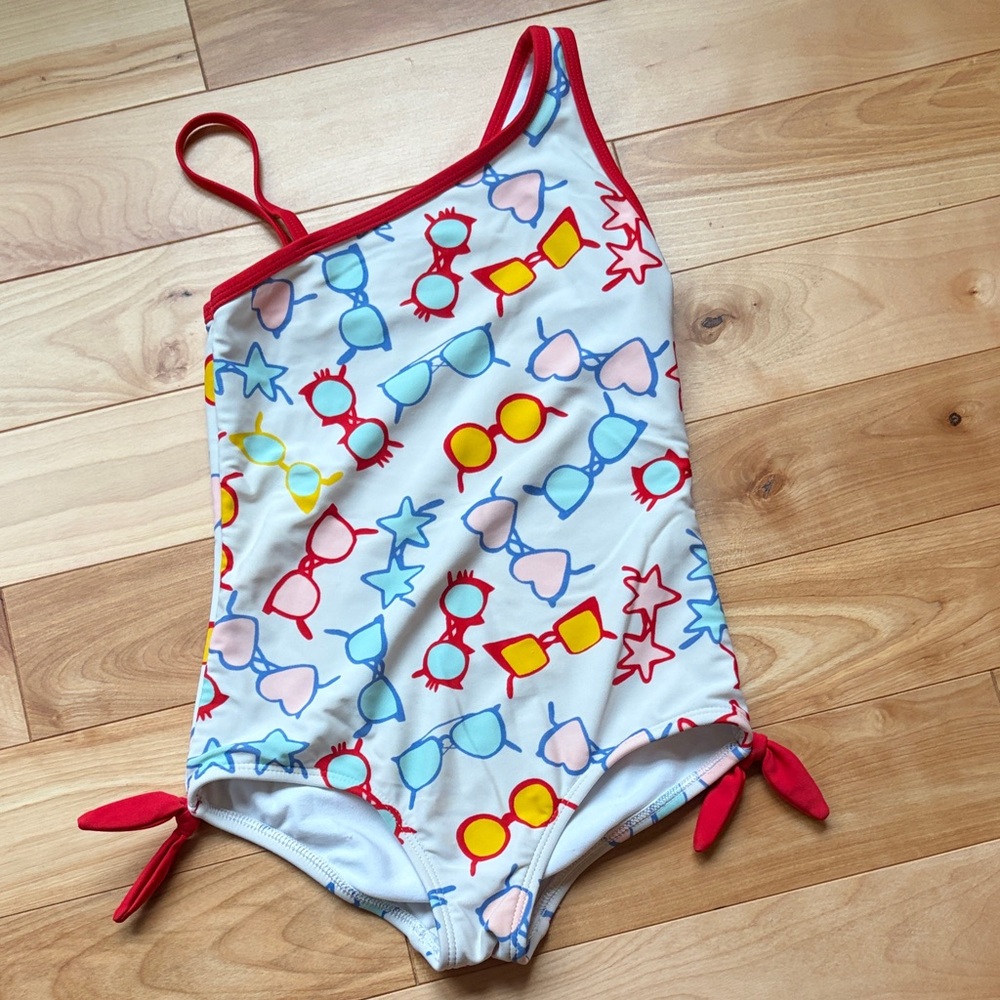 Lands' End Kids One Piece Swimsuit - Red, Blue, Yellow